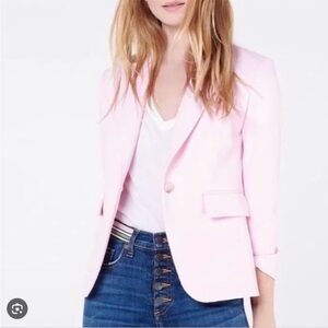 Veronica Beard Schoolboy Dickey Blazer in Ice Pink